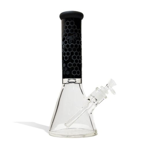 12 Inch Dual Color Etched Water Pipe Front View on White Background