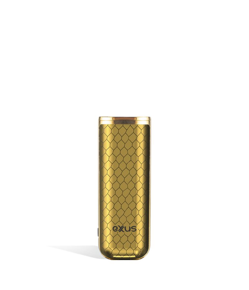 Gold Cobra front view Exxus Vape MiNovo Cartridge Vaporizer on white studio background