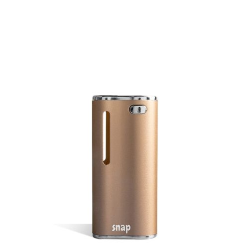 Gold front Exxus Vape Snap Cartridge Vaporizer on white background